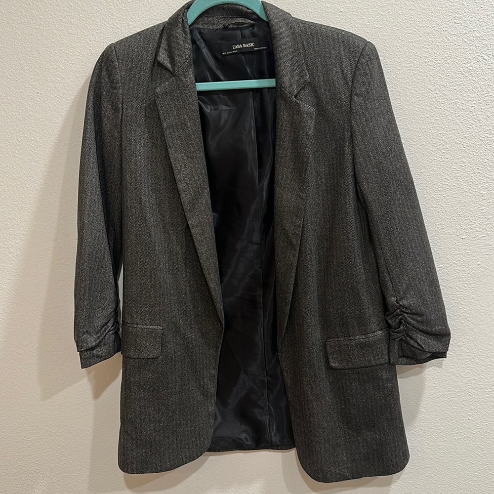 Zara Herringbone Blazer